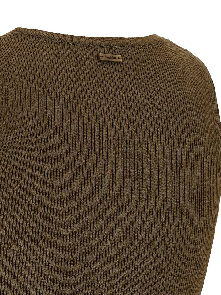 Max Mara Sample Sale | Max Mara Bicolor Viscose Sleeveles T-Shirt - | Designer outlet