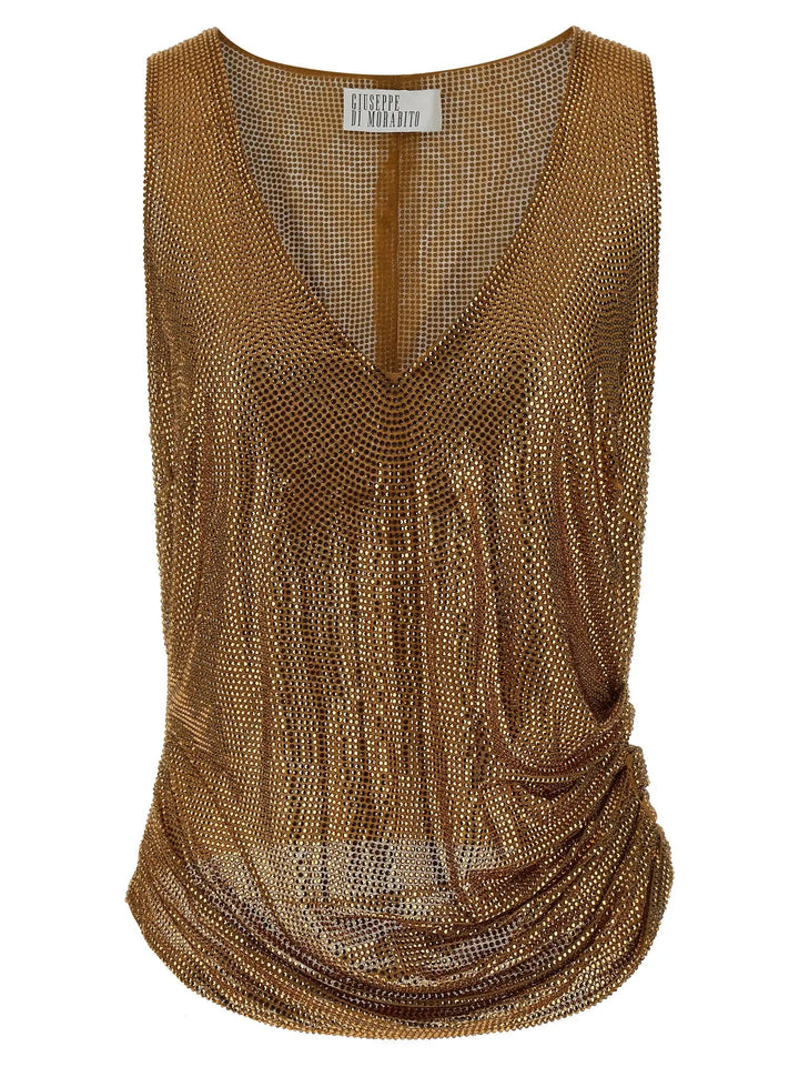 Giuseppe Di Morabito Sample Sale | Giuseppe Di Morabito Gold Polyamide Tank Tops - | Designer outlet