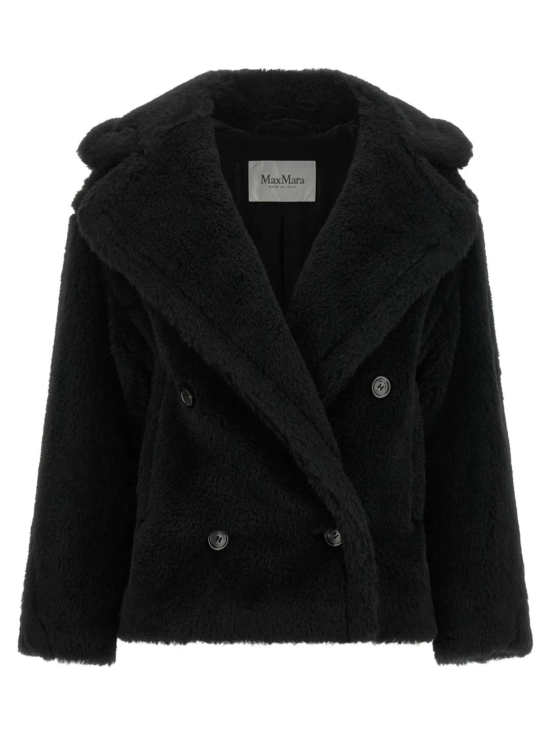 Max Mara Sample Sale | Max Mara Black Alpaca Leather Coat - | Designer outlet
