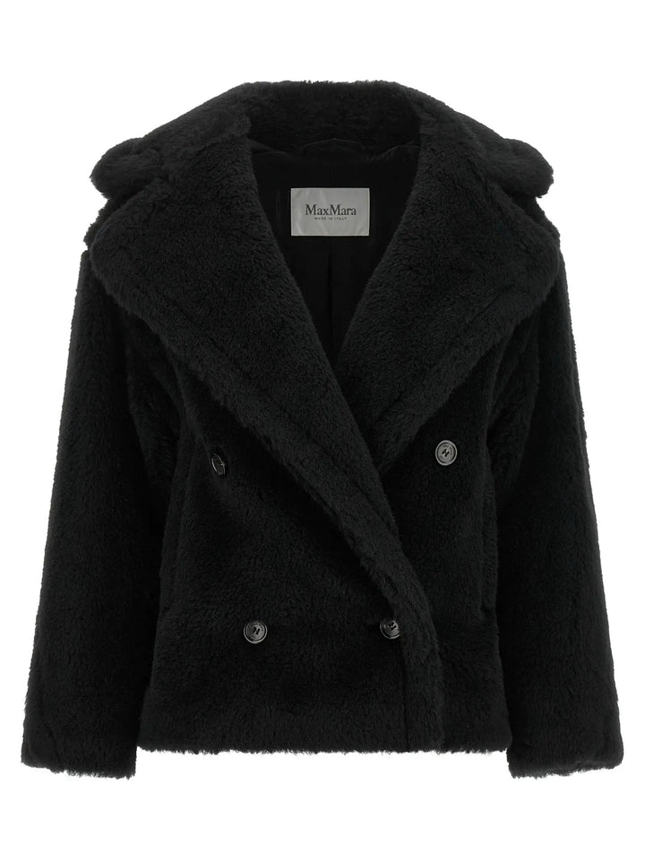 Max Mara Sample Sale | Max Mara Black Alpaca Leather Coat - | Designer outlet
