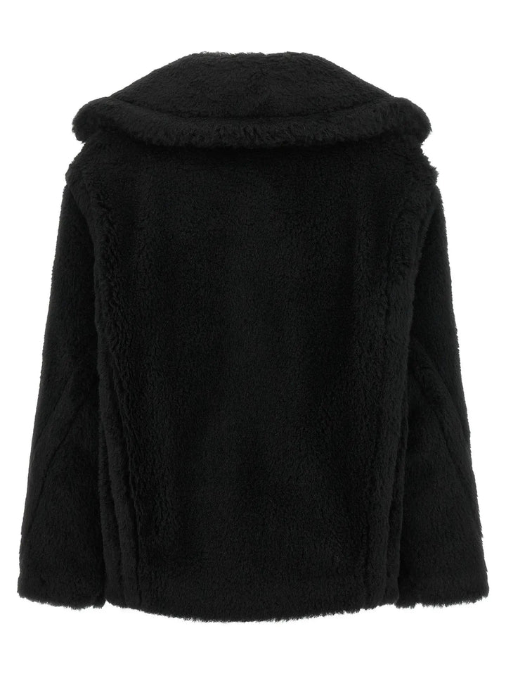 Max Mara Sample Sale | Max Mara Black Alpaca Leather Coat - | Designer outlet
