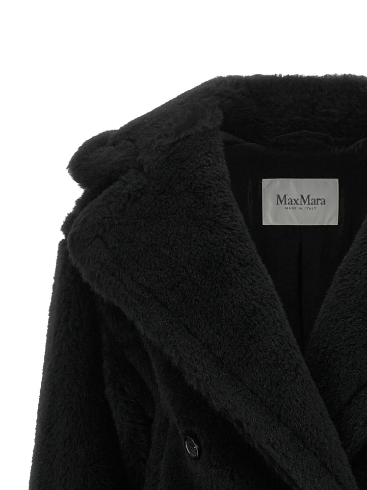 Max Mara Sample Sale | Max Mara Black Alpaca Leather Coat - | Designer outlet