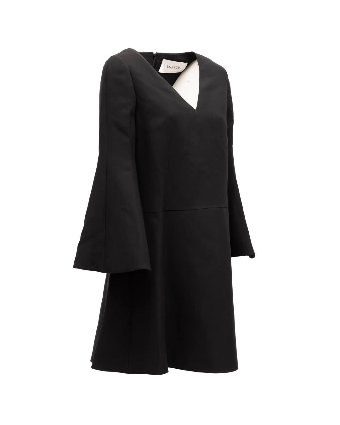 Valentino Garavani Sample Sale | Valentino Garavani Black V-Neck Dress with Flared Sleeves - | Designer outlet