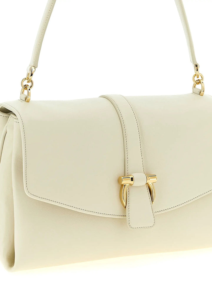 Ferragamo Sample Sale | Ferragamo White Calfskin Shoulder Bag - | Designer outlet