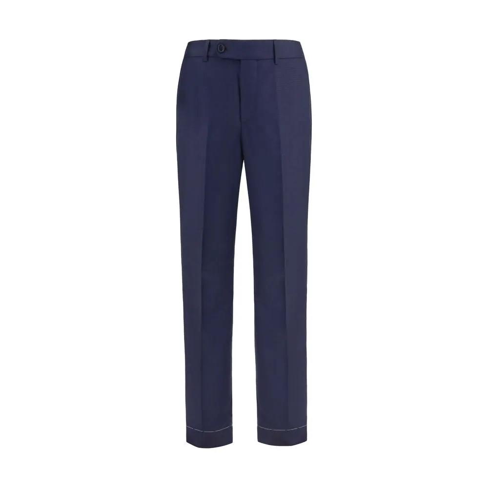 Brunello Cucinelli Sample Sale | Brunello Cucinelli Blue Wool Oves Aries Dress Pants - | Designer outlet