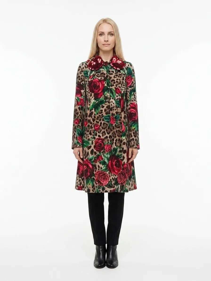 Dolce & Gabbana Sample Sale | Dolce & Gabbana Multicolor Wool Coat - | Designer outlet