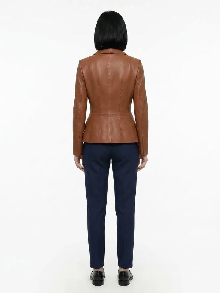 Dolce &amp; Gabbana Sample Sale | Dolce &amp; Gabbana Brown Calfskin Leather Jacket - | Designer outlet
