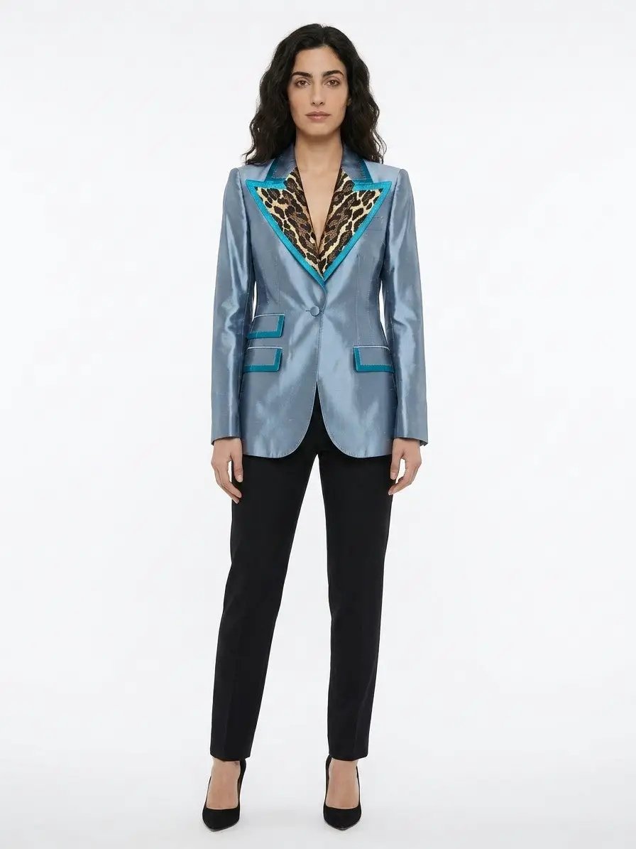 Dolce &amp; Gabbana Sample Sale | Dolce &amp; Gabbana Blue Polyamide Blazer - | Designer outlet
