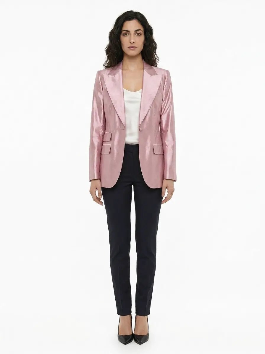 Dolce &amp; Gabbana Sample Sale | Dolce &amp; Gabbana Pink Silk Blazer - | Designer outlet