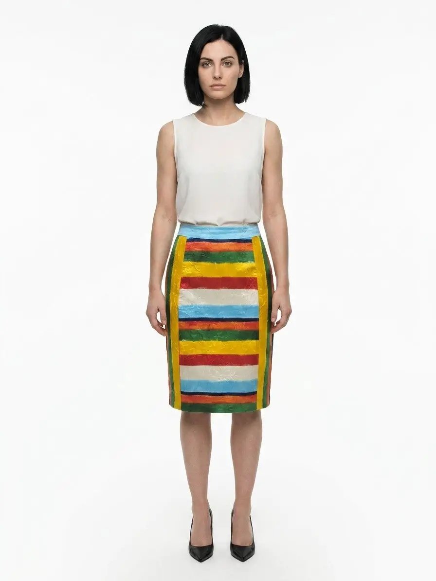 Dolce & Gabbana Sample Sale | Dolce & Gabbana Multicolor Cotton Midi Skirt - | Designer outlet
