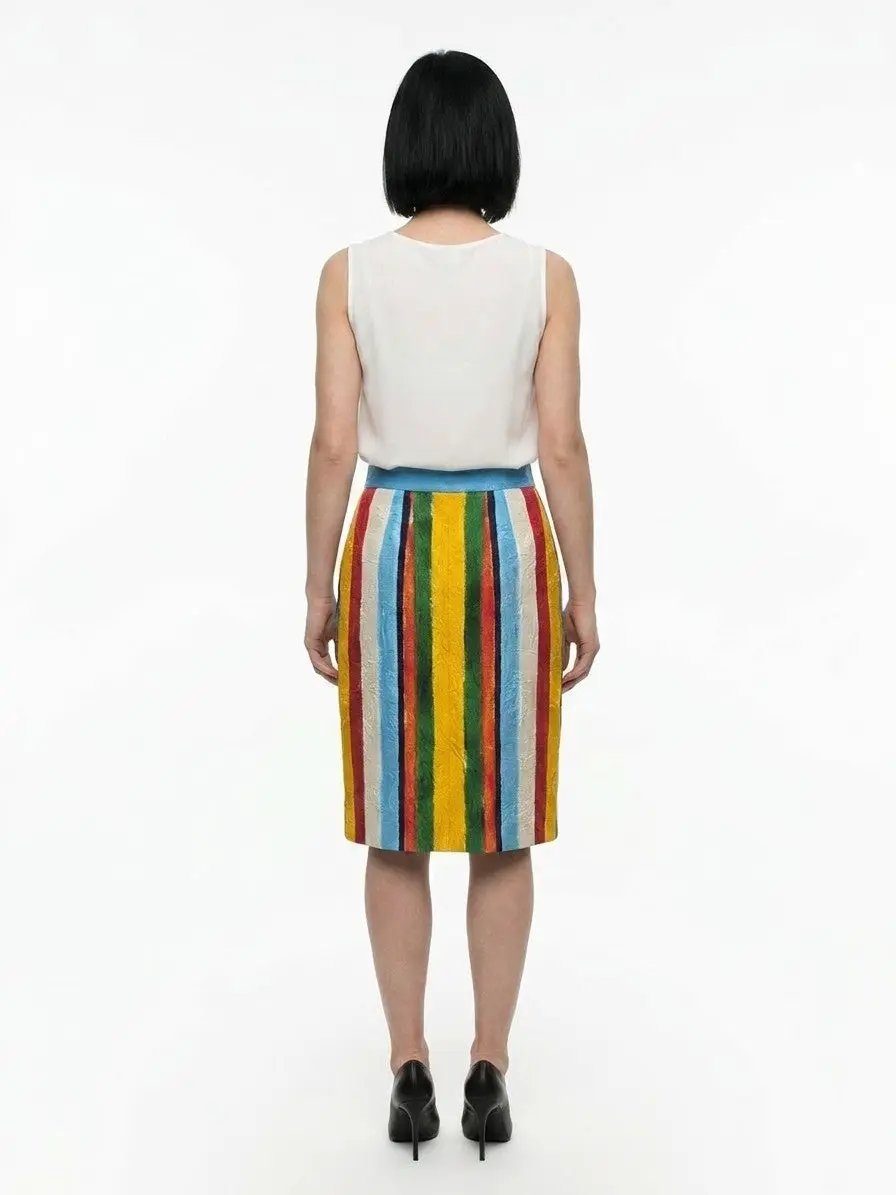 Dolce & Gabbana Sample Sale | Dolce & Gabbana Multicolor Cotton Midi Skirt - | Designer outlet