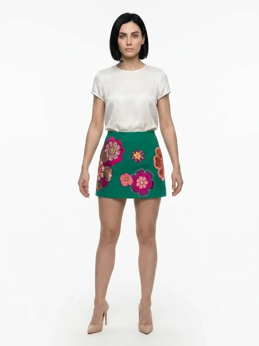 Dolce & Gabbana Sample Sale | Dolce & Gabbana Green Acetate Mini Skirt - | Designer outlet
