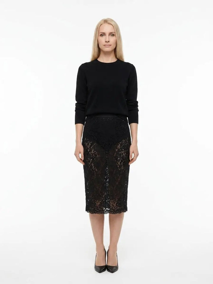 Dolce &amp; Gabbana Sample Sale | Dolce &amp; Gabbana Black Polyamide Midi Skirt - | Designer outlet