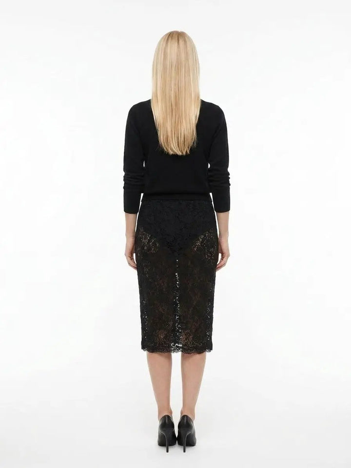 Dolce &amp; Gabbana Sample Sale | Dolce &amp; Gabbana Black Polyamide Midi Skirt - | Designer outlet
