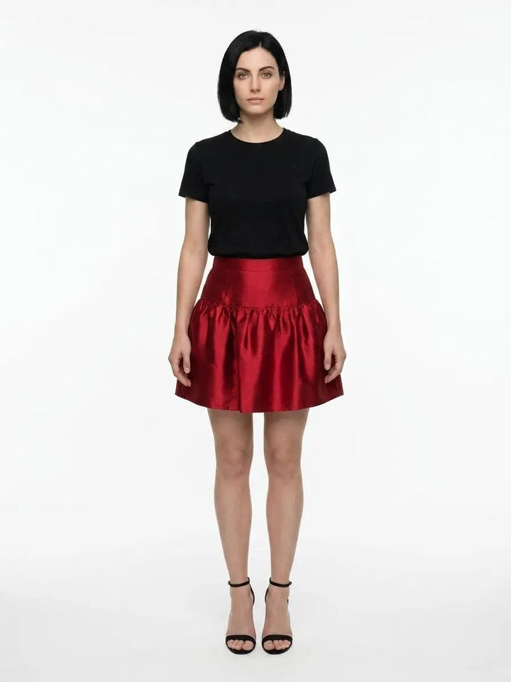 Dolce &amp; Gabbana Sample Sale | Dolce &amp; Gabbana Red Silk Mini Skirt - | Designer outlet