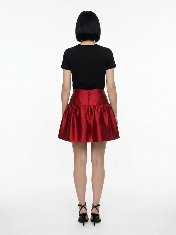 Dolce &amp; Gabbana Sample Sale | Dolce &amp; Gabbana Red Silk Mini Skirt - | Designer outlet