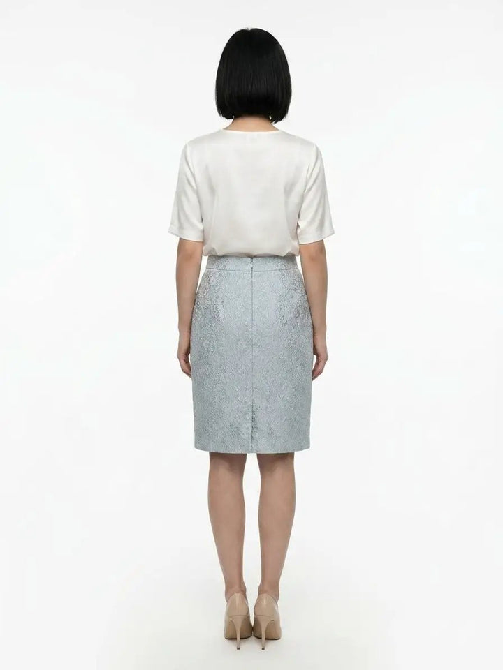 Dolce &amp; Gabbana Sample Sale | Dolce &amp; Gabbana Light Blue Polyester Midi Skirt - | Designer outlet