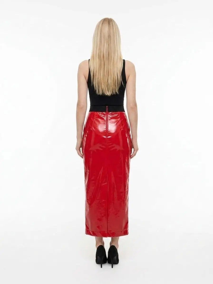 Dolce &amp; Gabbana Sample Sale | Dolce &amp; Gabbana Red Elastane Long Skirt - | Designer outlet