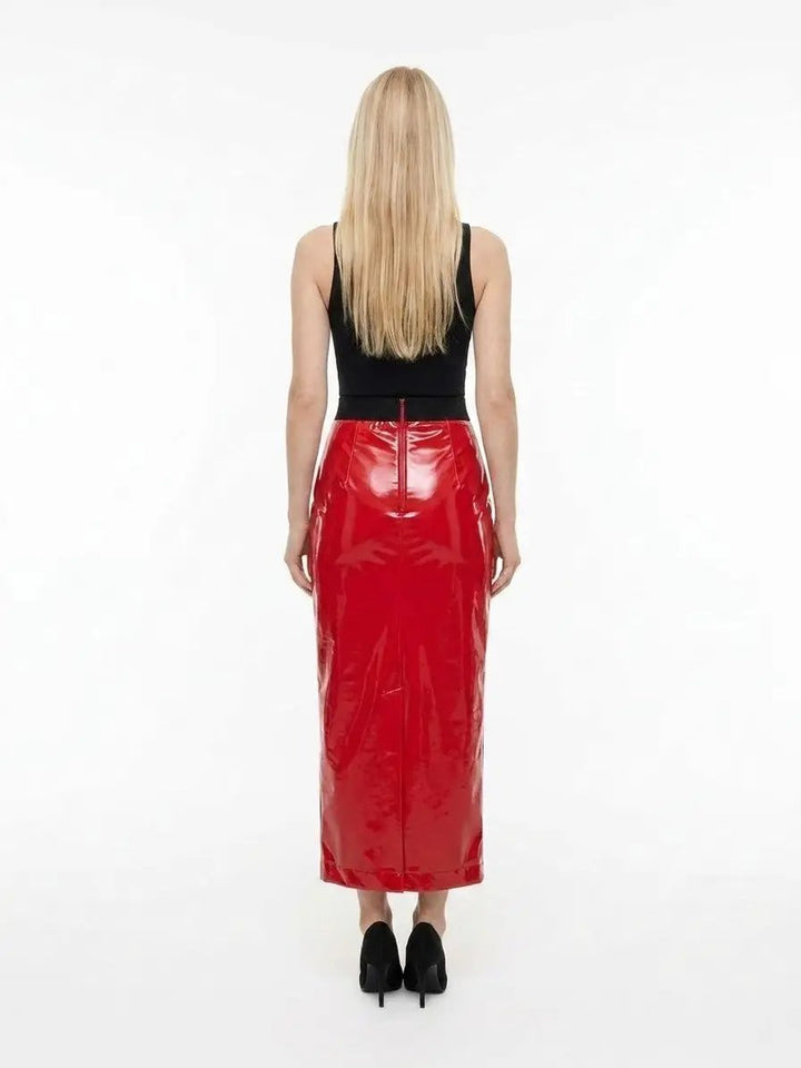 Dolce &amp; Gabbana Sample Sale | Dolce &amp; Gabbana Red Elastane Long Skirt - | Designer outlet