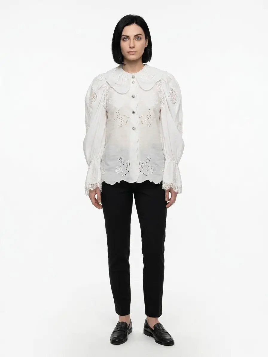 Dolce &amp; Gabbana Sample Sale | Dolce &amp; Gabbana White Cotton Blouse - | Designer outlet