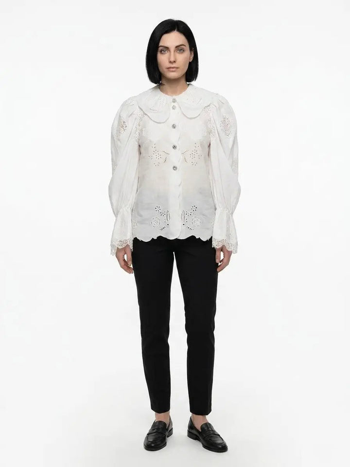 Dolce &amp; Gabbana Sample Sale | Dolce &amp; Gabbana White Cotton Blouse - | Designer outlet