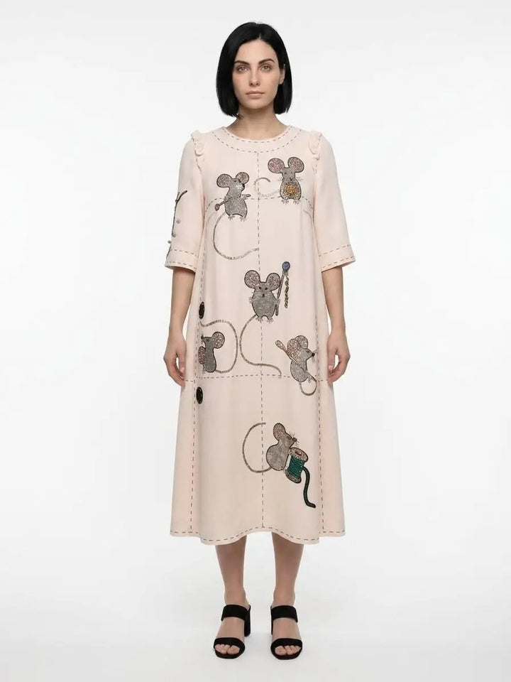 Dolce &amp; Gabbana Sample Sale | Dolce &amp; Gabbana Cream Polyester Casual Dress - | Designer outlet