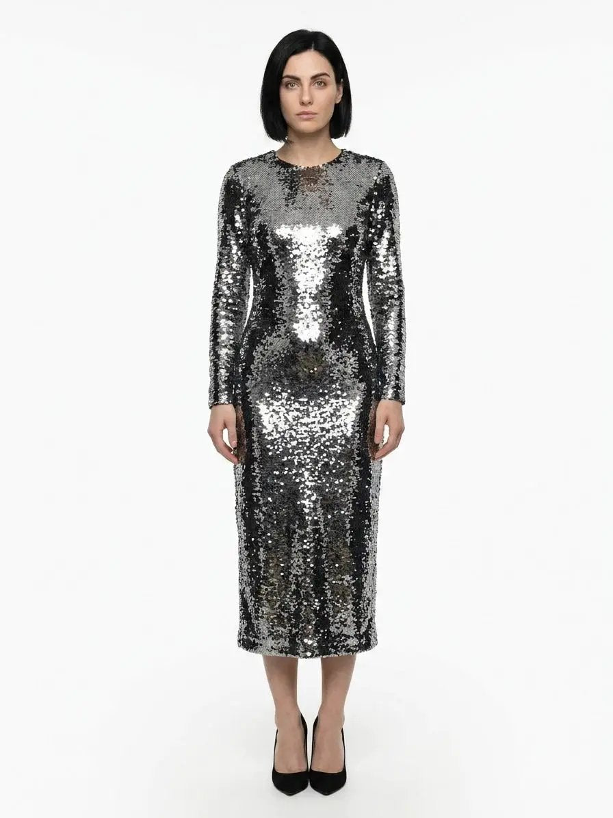Dolce & Gabbana Sample Sale | Dolce & Gabbana Silver Polyester Cocktail Dress - | Designer outlet