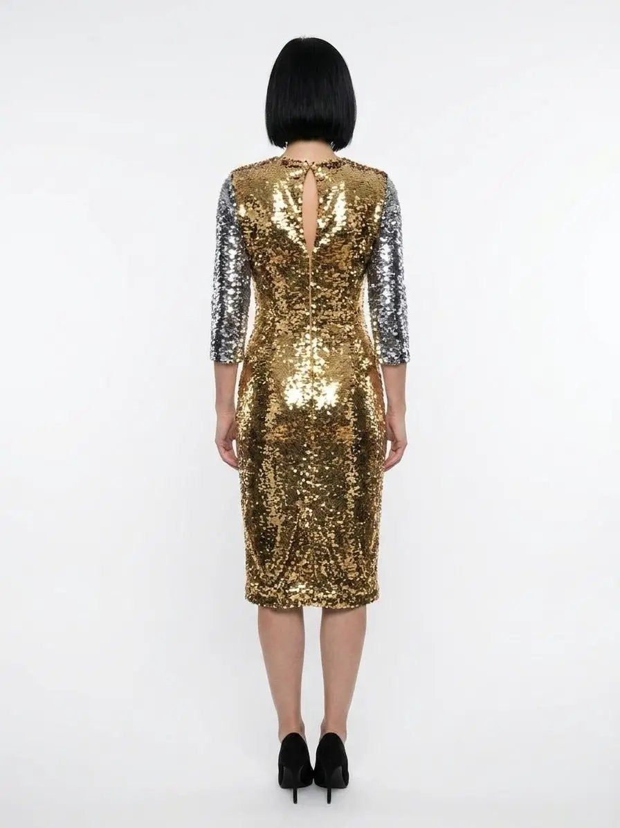 Dolce & Gabbana Sample Sale | Dolce & Gabbana Silver Polyester Cocktail Dress - | Designer outlet