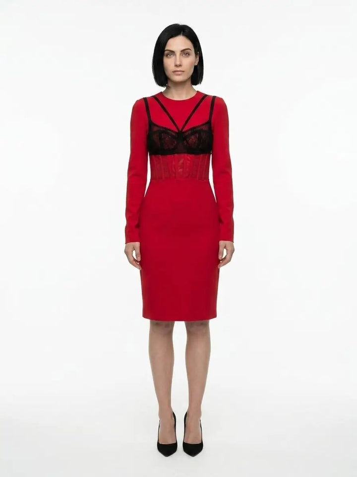 Dolce &amp; Gabbana Sample Sale | Dolce &amp; Gabbana Bordeaux Elastane Cocktail Dress - | Designer outlet