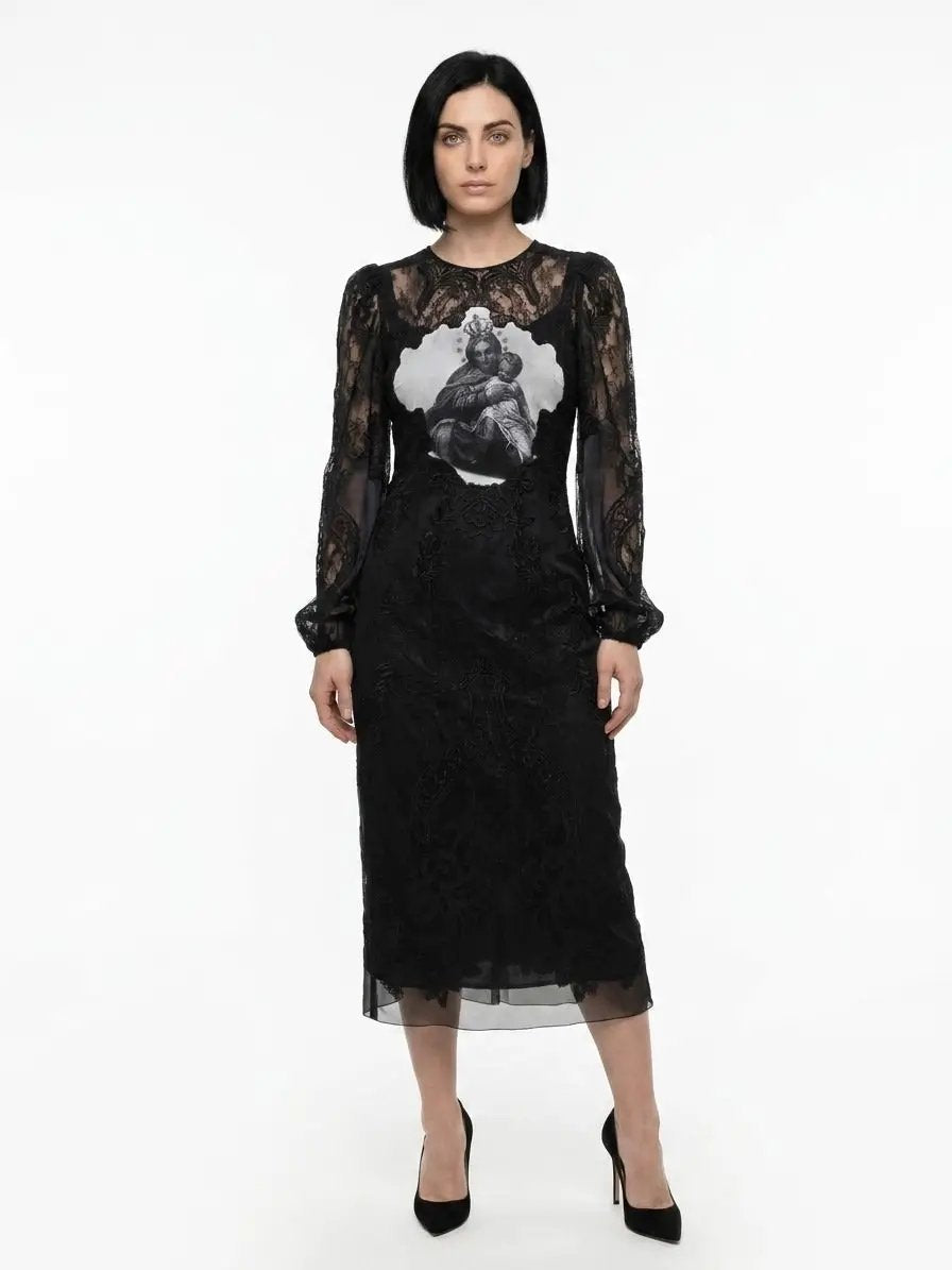 Dolce &amp; Gabbana Sample Sale | Dolce &amp; Gabbana Multicolor Cotton Cocktail Dress - | Designer outlet