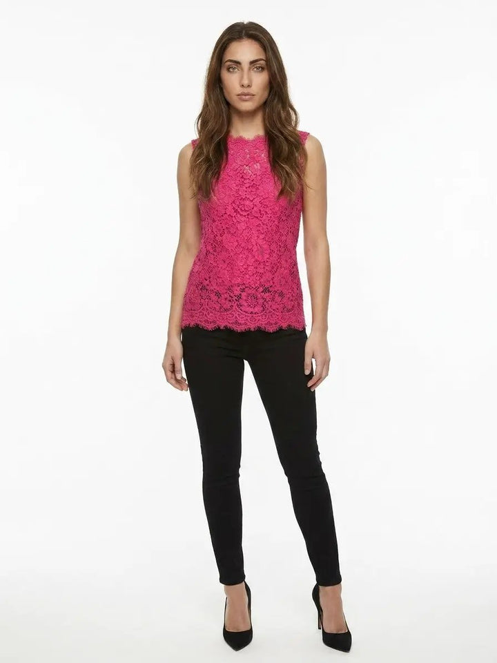 Dolce &amp; Gabbana Sample Sale | Dolce &amp; Gabbana Pink Cotton Sleeveles T-Shirt - | Designer outlet