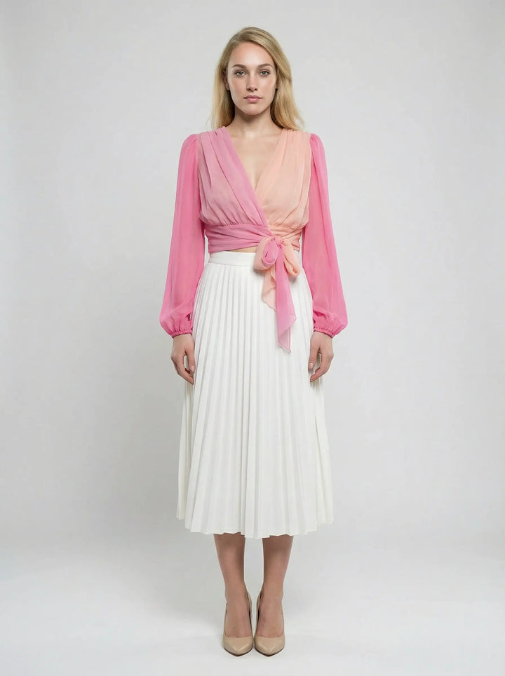 Dolce &amp; Gabbana Sample Sale | Dolce &amp; Gabbana Pink Silk Midi Skirt - | Designer outlet