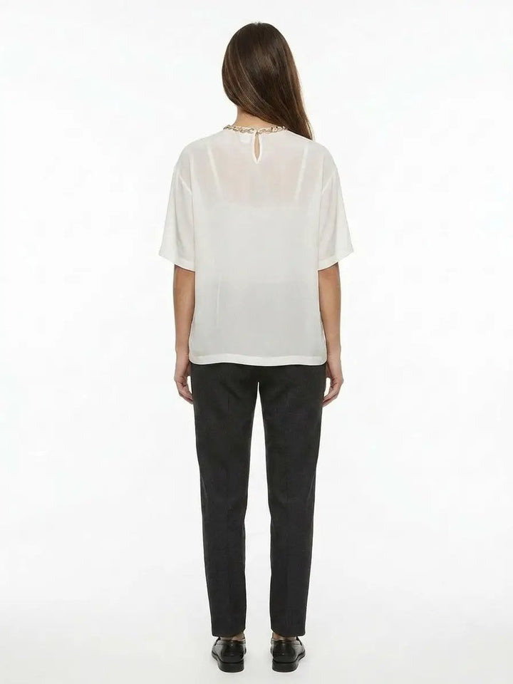 Dolce &amp; Gabbana Sample Sale | Dolce &amp; Gabbana White Silk T-Shirt - | Designer outlet