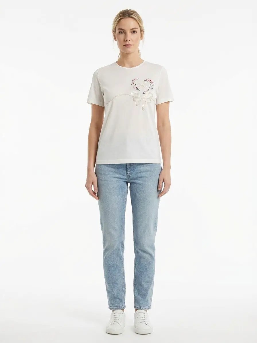 Dolce &amp; Gabbana Sample Sale | Dolce &amp; Gabbana White Silk T-Shirt - | Designer outlet