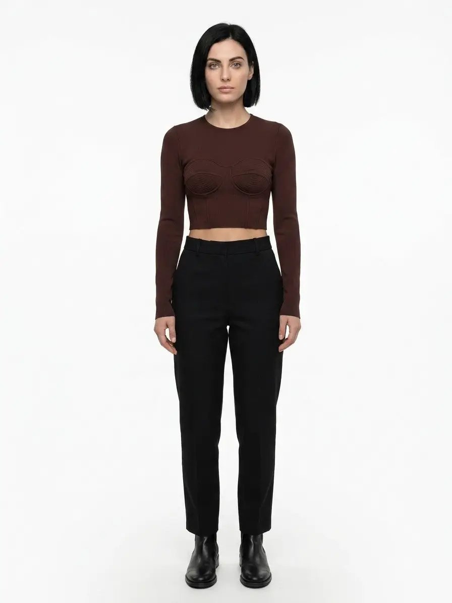 Dolce &amp; Gabbana Sample Sale | Dolce &amp; Gabbana Brown Elastane Long Sleeve T-Shirt - | Designer outlet