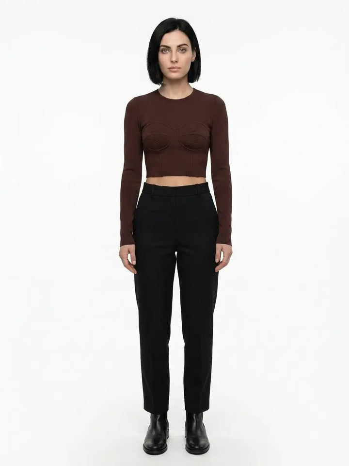 Dolce &amp; Gabbana Sample Sale | Dolce &amp; Gabbana Brown Elastane Long Sleeve T-Shirt - | Designer outlet