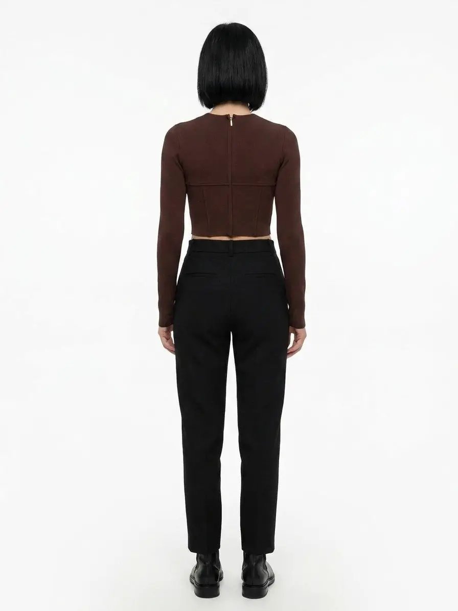 Dolce &amp; Gabbana Sample Sale | Dolce &amp; Gabbana Brown Elastane Long Sleeve T-Shirt - | Designer outlet