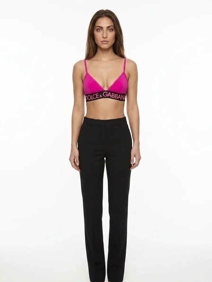 Dolce &amp; Gabbana Sample Sale | Dolce &amp; Gabbana Fuchsia Elastane Sleeveles T-Shirt - | Designer outlet