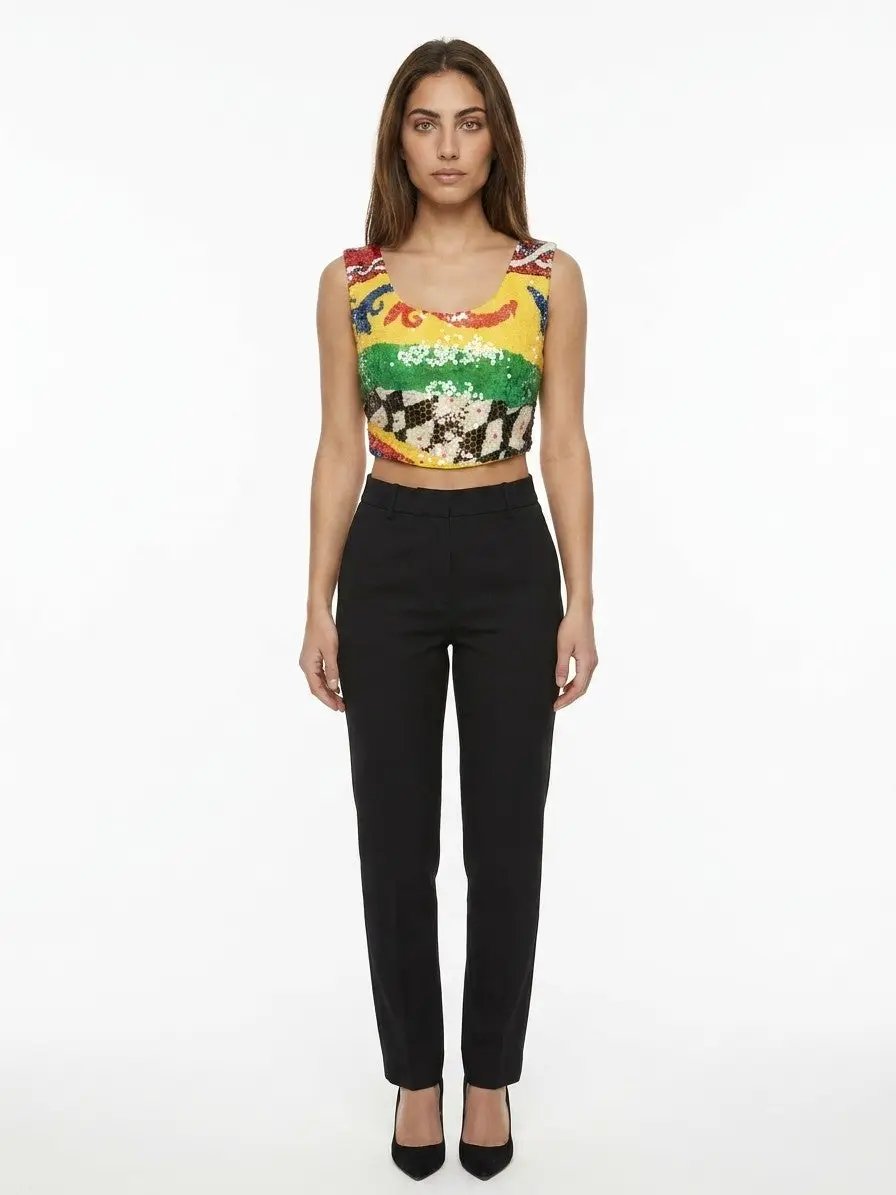 Dolce &amp; Gabbana Sample Sale | Dolce &amp; Gabbana Multicolor Polyester Sleeveles T-Shirt - | Designer outlet