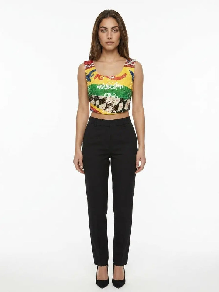 Dolce &amp; Gabbana Sample Sale | Dolce &amp; Gabbana Multicolor Polyester Sleeveles T-Shirt - | Designer outlet