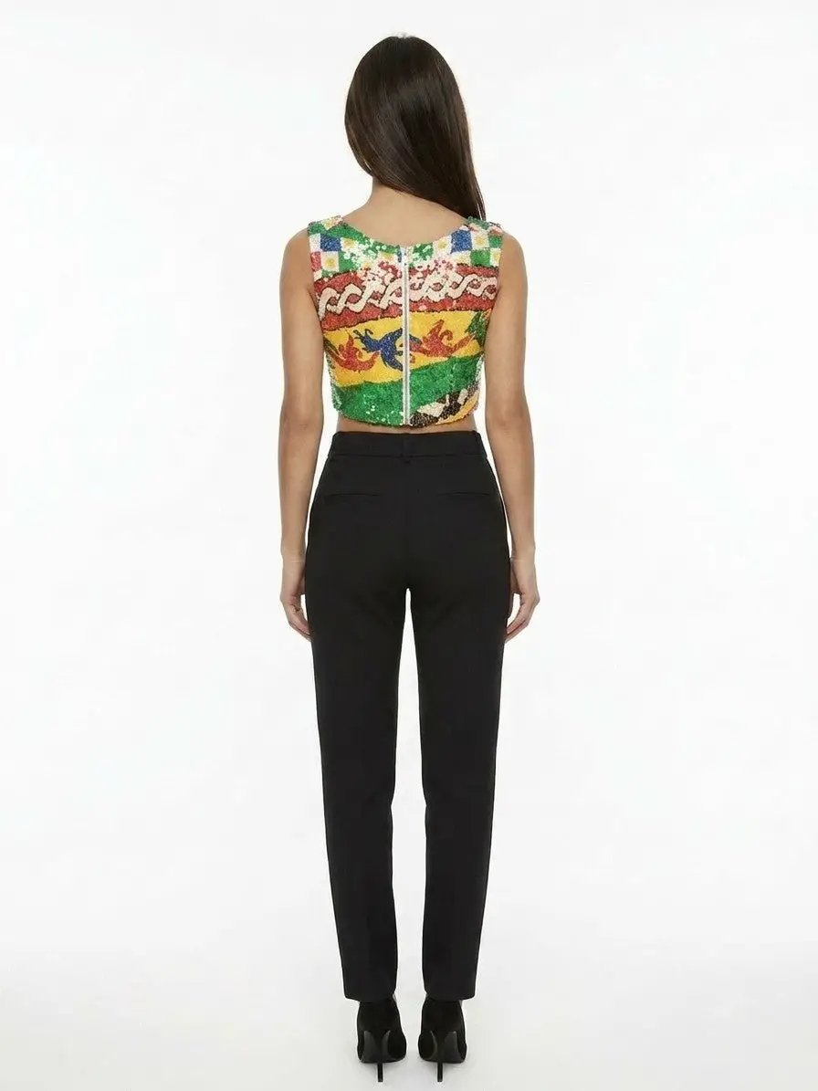Dolce &amp; Gabbana Sample Sale | Dolce &amp; Gabbana Multicolor Polyester Sleeveles T-Shirt - | Designer outlet