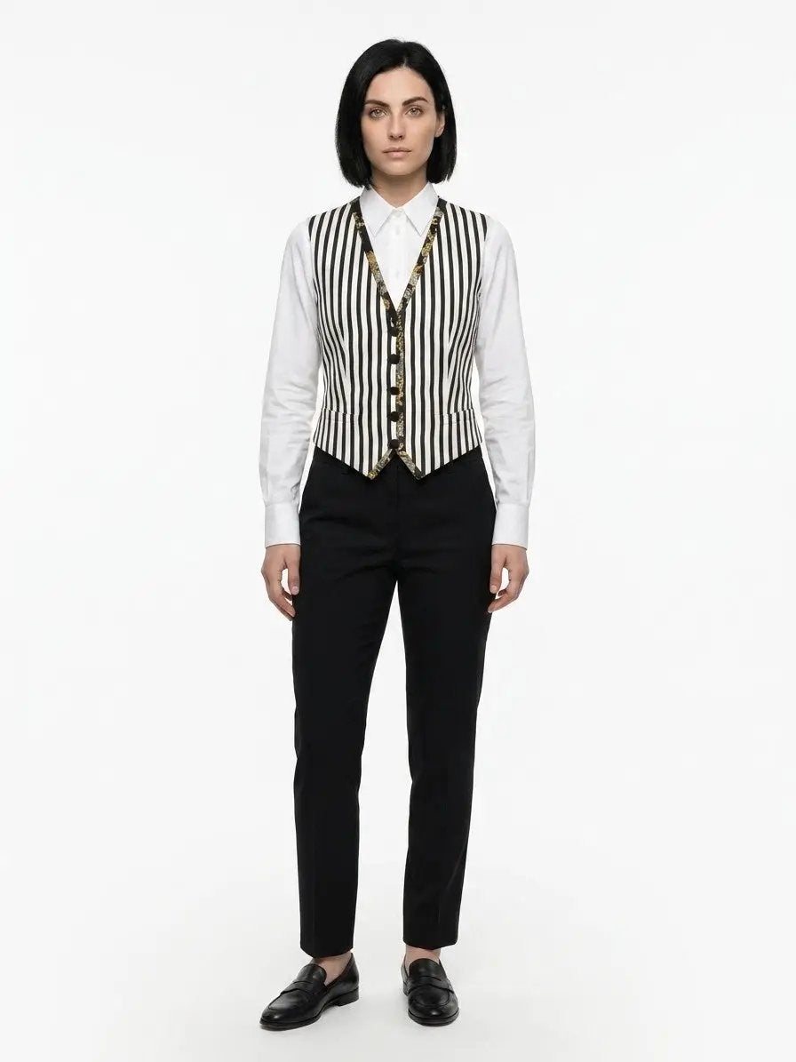 Dolce &amp; Gabbana Sample Sale | Dolce &amp; Gabbana Bicolor Cotton Waistcoat - | Designer outlet