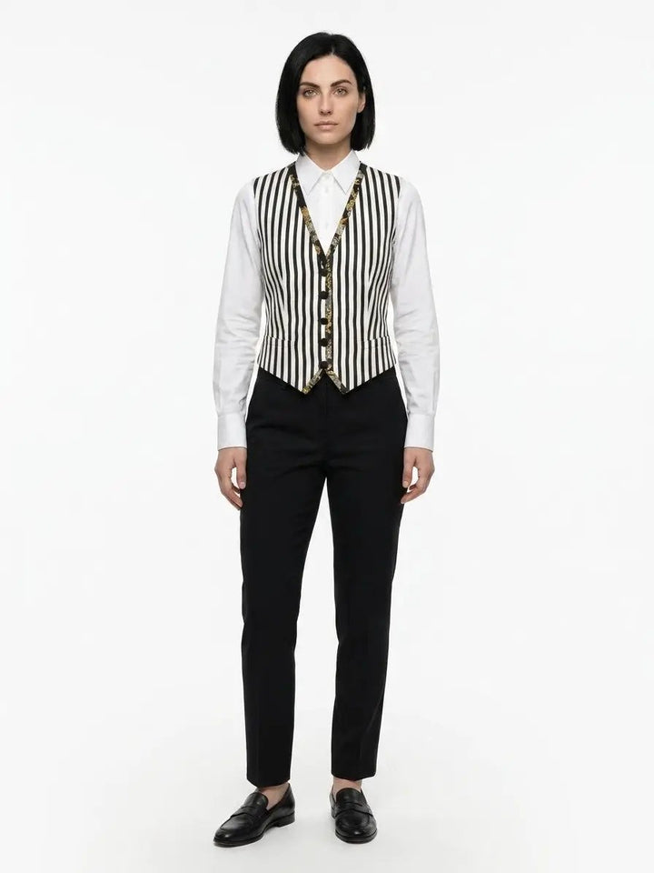 Dolce &amp; Gabbana Sample Sale | Dolce &amp; Gabbana Bicolor Cotton Waistcoat - | Designer outlet