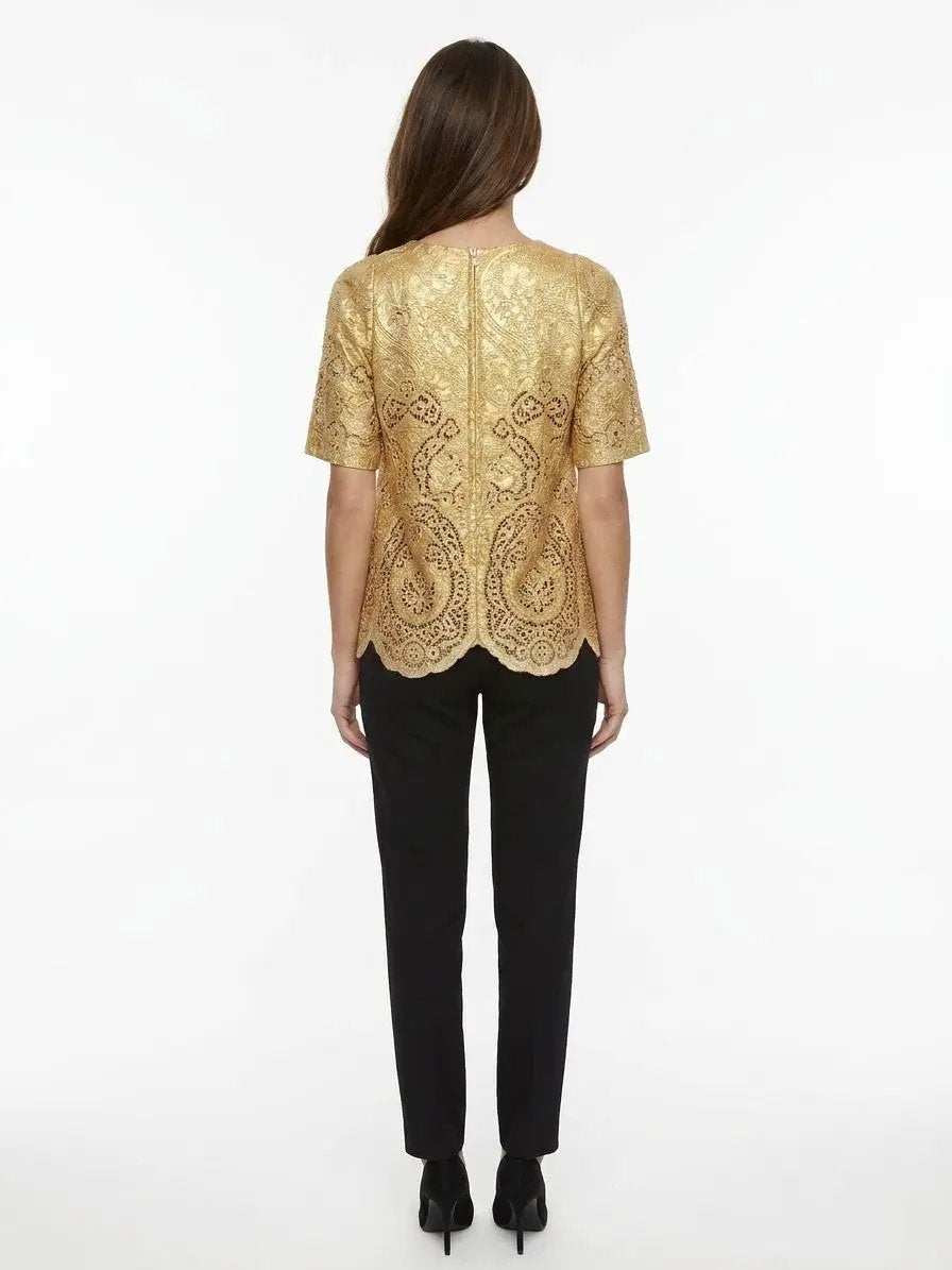 Dolce &amp; Gabbana Sample Sale | Dolce &amp; Gabbana Gold Marabou Blouse - | Designer outlet