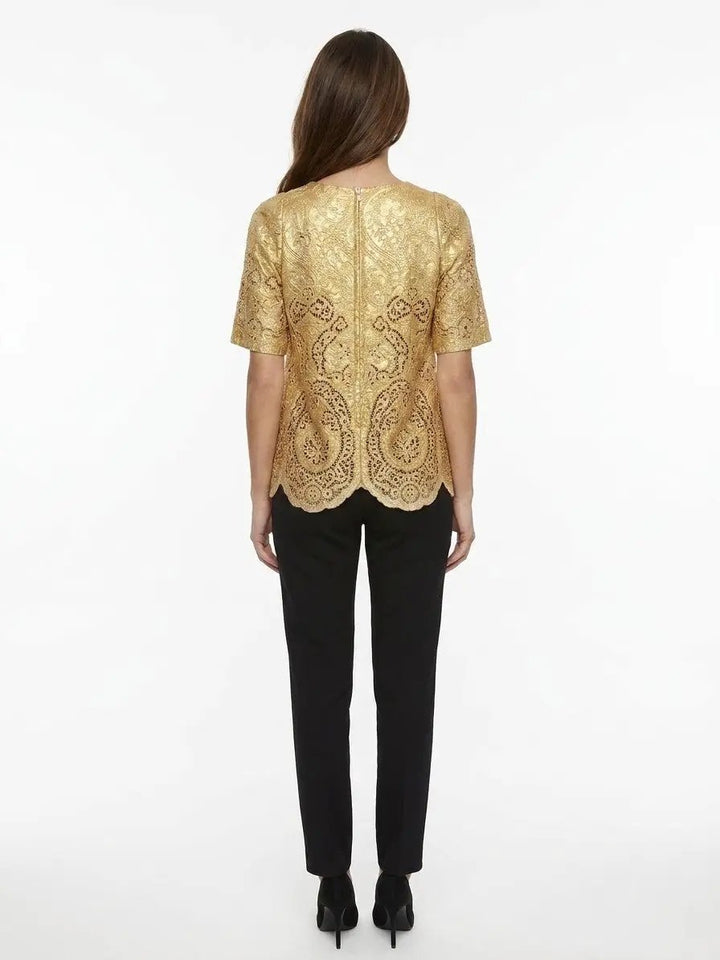 Dolce &amp; Gabbana Sample Sale | Dolce &amp; Gabbana Gold Marabou Blouse - | Designer outlet