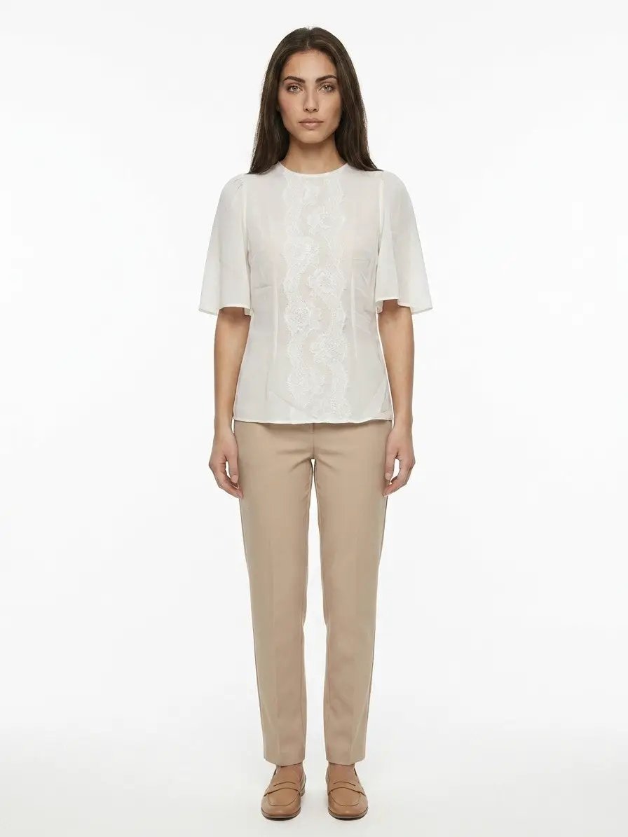 Dolce &amp; Gabbana Sample Sale | Dolce &amp; Gabbana White Silk Blouse - | Designer outlet