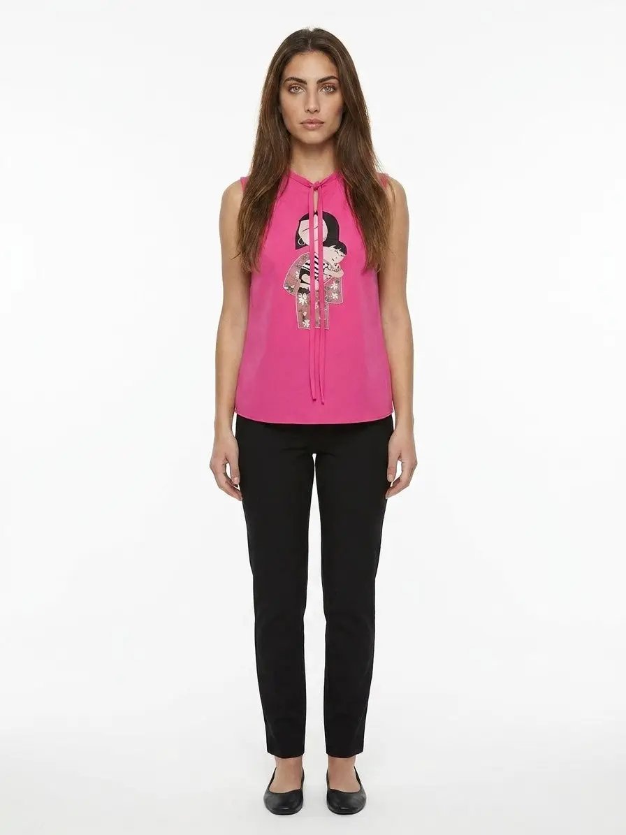 Dolce &amp; Gabbana Sample Sale | Dolce &amp; Gabbana Pink Elastane Sleeveles T-Shirt - | Designer outlet