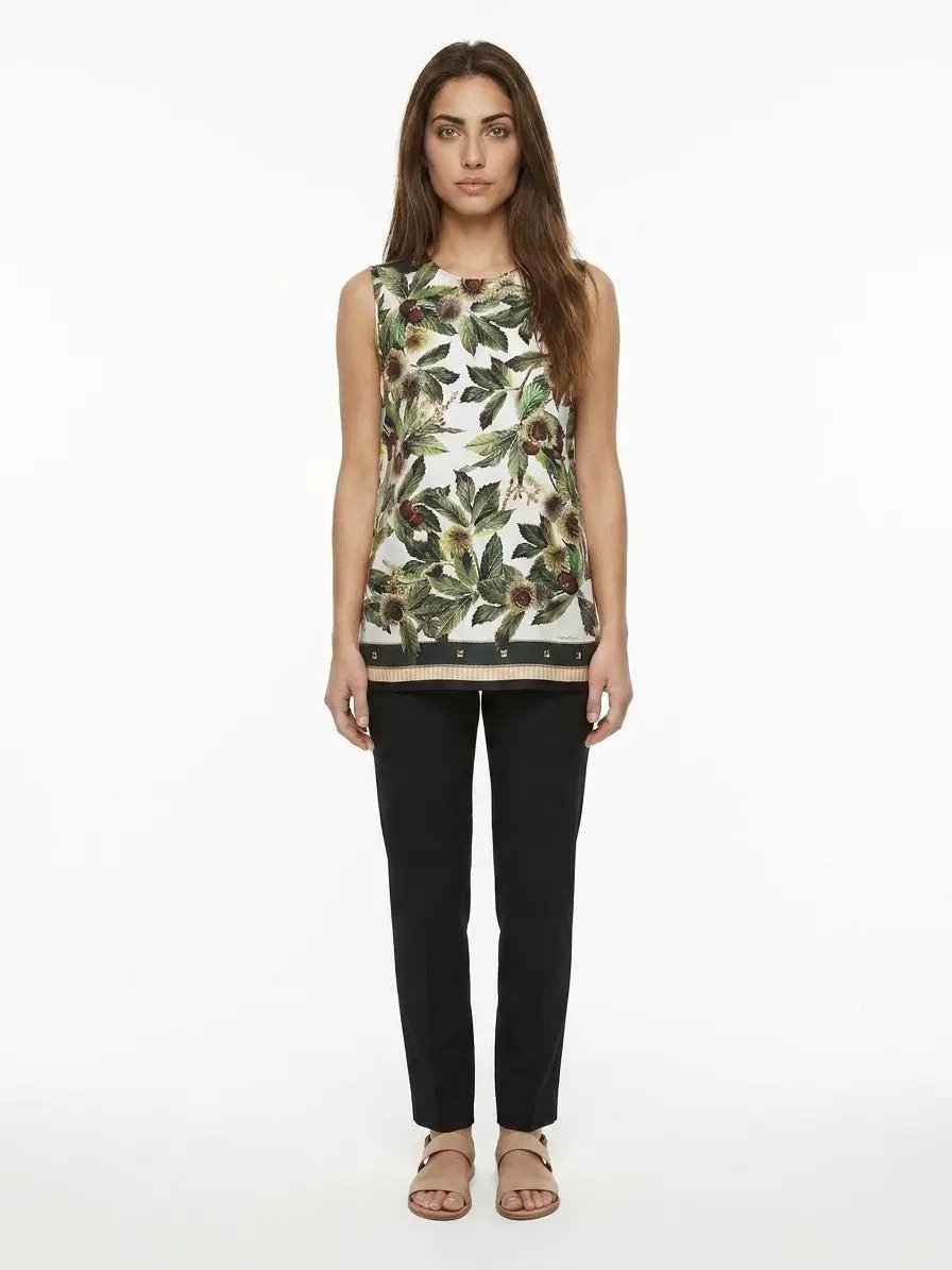 Dolce &amp; Gabbana Sample Sale | Dolce &amp; Gabbana Bicolor Silk Sleeveles T-Shirt - | Designer outlet