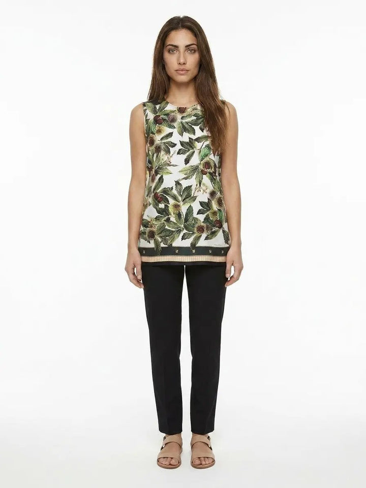Dolce &amp; Gabbana Sample Sale | Dolce &amp; Gabbana Bicolor Silk Sleeveles T-Shirt - | Designer outlet