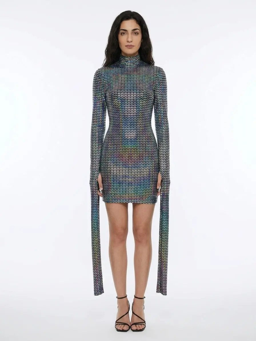 Dolce &amp; Gabbana Sample Sale | Dolce &amp; Gabbana Silver Elastane Cocktail Dress - | Designer outlet